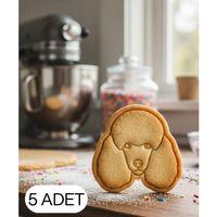 5Li Poodle Kaniş Şekillendirici Kalıp Kurabiye Hamur Kesici Oyun ve Şeker Hamuru Seti