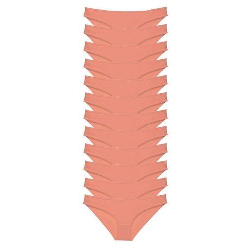 12 Adet Süper Eko Set Likralı Kadın Slip Külot Pudra