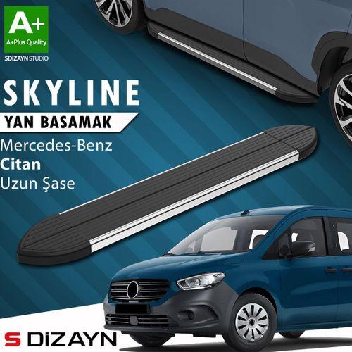 S-Dizayn Mercedes Citan Uzun Şase Skyline Krom Yan Basamak 223 Cm 2012-2021 A+ Kalite