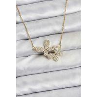 316L Çelik Zincir Gold Renk Zirkon Taşlı Kelebek Model Kadın Kolye