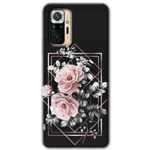 Xiaomi Redmi Note 10 Pro Kılıf Baskılı Kapak - Retro Çiçek 1 + 5D Tam Kaplayan Cam