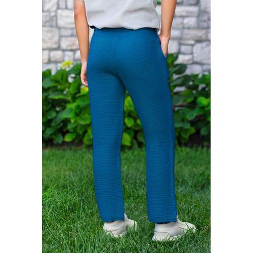 Beli Lastikli Multi Çift Cepli Müslin Kadın/Erkek Unisex Yazlık Pantolon İndigo indg