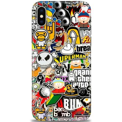 iPhone XS Kılıf HD Baskılı Kılıf - Çizimler + Tam Ekran Koruyucu