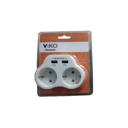 VİKO 2 Li Topraklı Ve 2 Usb Çıkışlı Fiş Priz