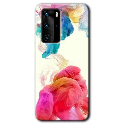 Huawei P40 Pro Kılıf HD Desen Baskılı Arka Kapak - Gökkuşağı Color + Kırılmaz Cam