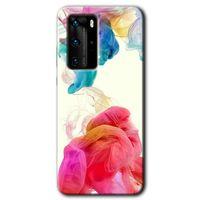 Huawei P40 Pro Kılıf HD Desen Baskılı Arka Kapak - Gökkuşağı Color + Kırılmaz Cam