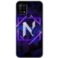 Potkal Hediye Fabrikası Tecno Pova Kılıf HD Desen Baskılı Arka Kapak - Dark Neon Yaprak N Harfi