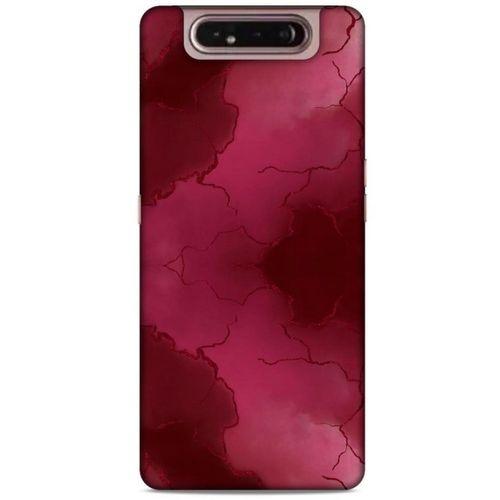 Mermer Desenli (7) Tema Telefon Kılıfı Bordo Samsung Galaxy A80 Kılıf