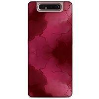 Mermer Desenli (7) Tema Telefon Kılıfı Bordo Samsung Galaxy A80 Kılıf