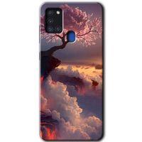 Samsung Galaxy A21s Kılıf HD Desen Baskılı Arka Kapak + Temperli Cam - Uçurumdaki Hayat