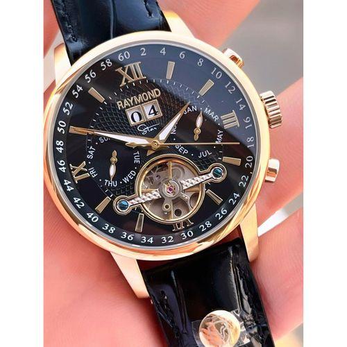 Raymond Nişan Ve Damatlara Özel Deri Kordon 2 Yıl Garantili Otomatik Erkek Kol Saati+Bileklik RMD.M2