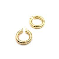 Metal Halka Küpe- Küçük - Altın