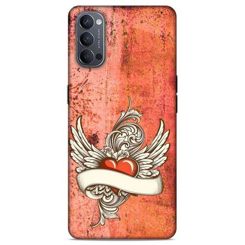 Lopard Oppo Reno 4 Uyumlu Kılıf Tattoo's (7) Telefon Kılıfı Kırmızı Beyaz