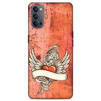 Lopard Oppo Reno 4 Uyumlu Kılıf Tattoo's (7) Telefon Kılıfı Kırmızı Beyaz