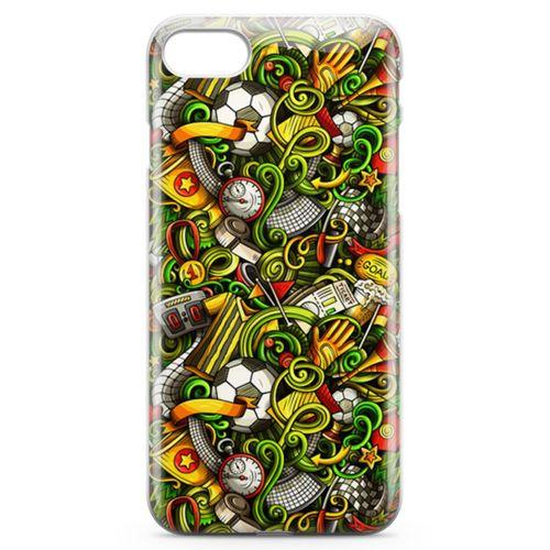 Apple iPhone 8 Kılıf Futbolcu Doodle Arka Kapak Koruma Desenli Full Koruyucu