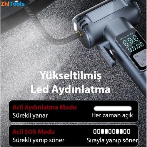 Zhltools ST-5530 Dijital Şarjlı Araç Lastik Hava Şişirme Pompası Power bank Penere Kırıcı