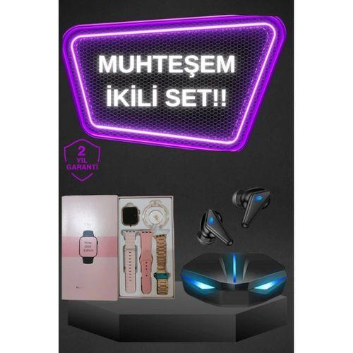 Kadınlar İçin Dokunmatik Ekran Akıllı Saat Ve Kablosuz Bluetooth Kulaklık Anc Özelliği