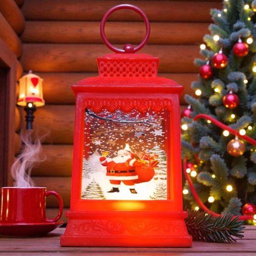 VIP KIRMIZI NOEL BABA YILBAŞI FENERİ GÜN IŞIĞI LED IŞIKLI FENER YILBAŞI HEDİYELERİ YILBAŞI SÜSLERİ