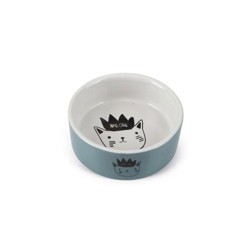 Beeztees Kedi Mama Su Kabı, Seramik, Mavi, 11,5cm, 180ml