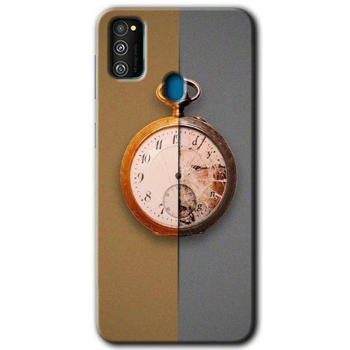 Samsung Galaxy M21 Kılıf Baskılı Kapak - Clocks Artwork +Tam Ekran Koruyucu