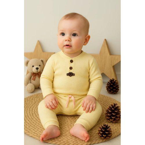 Waffle Çıtlı Düğmeli 2'li Mevsimlik Takım