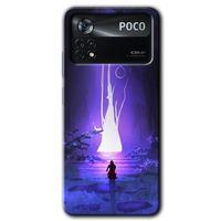 MRCİLETİSİM Poco x4 Pro Kılıf HD Desen Baskılı Arka Kapak + Temperli Cam - Wanderer Silhouette