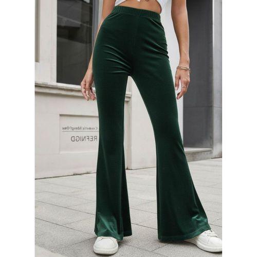 Kadın Yüksek Bel Paçaya Doğru Genişleyen Kadife Pantolon