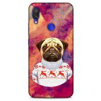 Xiaomi Redmi Note 7 Kılıf Köpek Kıyafetleri (6) Silikon Kılıf Pug Kazak