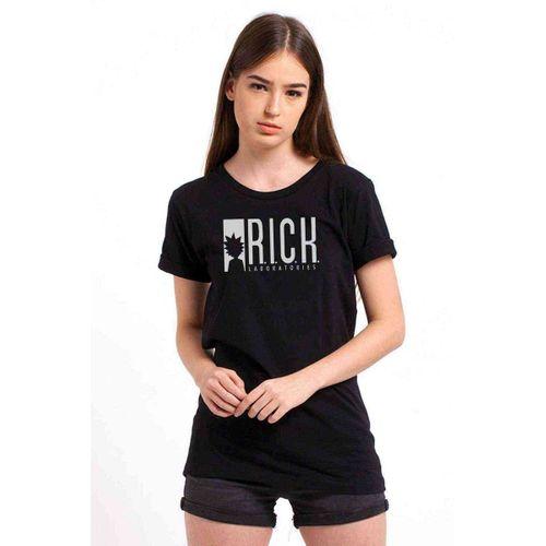 Rick And Morty Star Labaroties Baskılı Siyah Kadın Tshirt