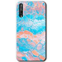 Huawei P Smart S Kılıf Baskılı Kapak - Bubbles 1 +Tam Kaplayan Mat Seramik