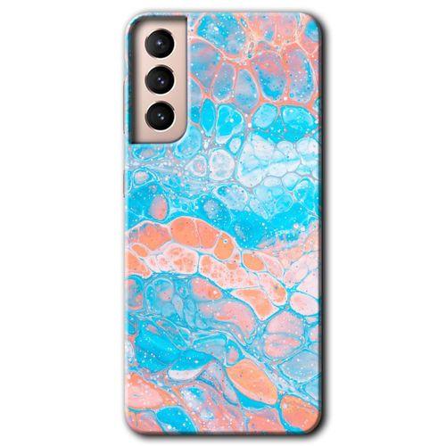 Samsung Galaxy S21 HD Baskılı Kılıf + 9D Tam Ekran Koruyucu - Bubbles 1