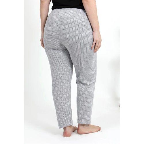 Kadın Pamuklu Büyük Beden Alt Pijama Gri