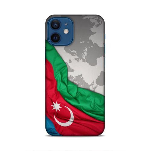 Apple iPhone 12 Mini Uyumlu Kılıf Azarbaijan (16) Kalın Kılıf Harita Bayrak