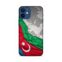 Apple iPhone 12 Mini Uyumlu Kılıf Azarbaijan (16) Kalın Kılıf Harita Bayrak