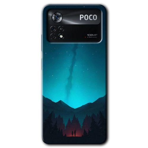 Potkal Hediye Fabrikası Poco x4 Pro Kılıf HD Desen Baskılı Arka Kapak - Night Fores Mount