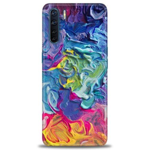 Oppo A91 / Reno 3 Kılıf HD Baskılı Kılıf - Colors + Tam Ekran Koruyucu
