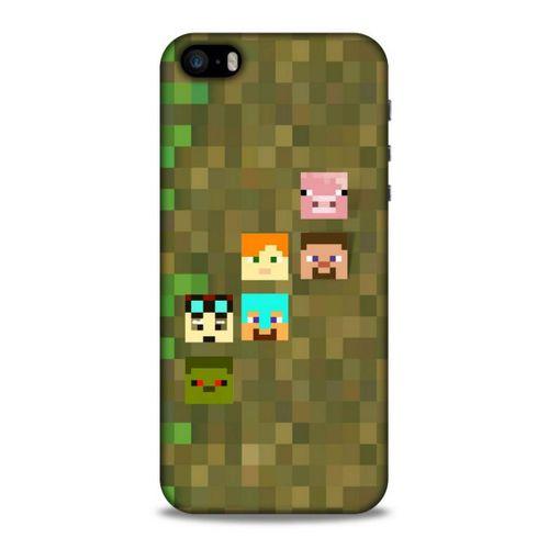 Lopard Apple Iphone 5S Uyumlu Kılıf PiXel (14) Lansman Kılıf Minecraft Karakterleri