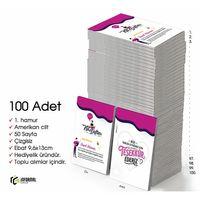 En güzel Hediye İnformal 100 Adet Çizgisiz Mini Not Defteri 9x13 cm 1 Hamur Amerikan Cilt 50 Sayfa