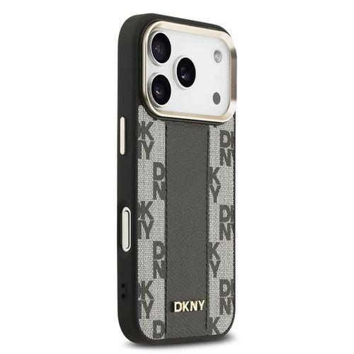Apple iPhone 17 Pro Kılıf DKNY Orjinal Lisanslı M-safe Şarj Özellikli 3D Yazılı Checkered Pattern Kapak