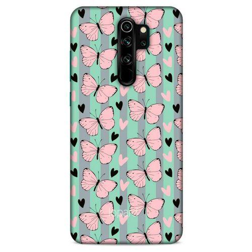 Xiaomi Redmi Note 8 Pro Kılıf Kelebek Etkisi (43) Thin Fit Kılıf Kahve Yeşil