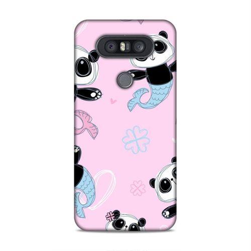 LG Q60 Kılıf Denizkizi Pandalar Arka Kapak Silikon Koruma Full Koruyucu