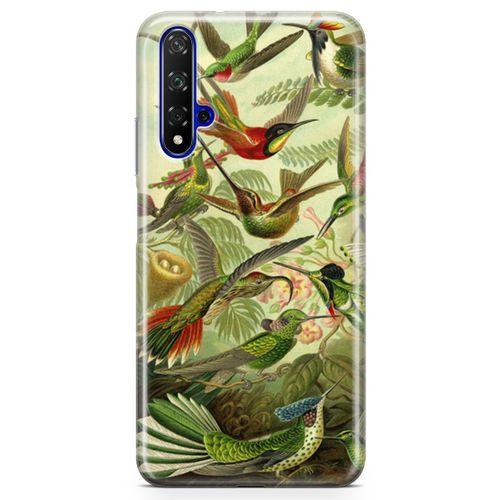 Honor View 20 Kılıf Suluboya Trochilus Arka Kapak Koruma Desenli Full Koruyucu