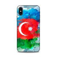 Apple Iphone X Uyumlu Kılıf Azarbaijan (15) Antişok Kılıf Bayrak İllustre