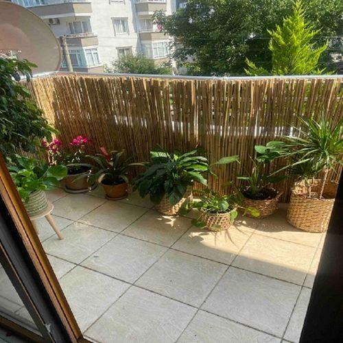 özgazi 80 Cm x 3 Metre Doğal Kamış Hasır Balkon Çiti