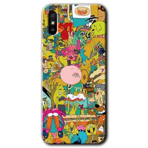 MRCİLETİSİM Xiaomi Redmi 9A Kılıf Baskılı Kapak - Süper Çizgi Kahramanlar 2 + 5D Tam Kaplayan Cam