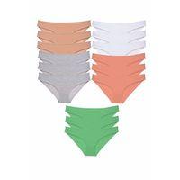 15 adet Süper Eko Set Likralı Kadın Slip Külot Ten Gri Beyaz Pudra Yeşil