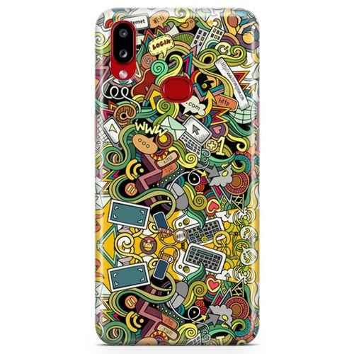 Samsung Galaxy A10s Kılıf Wireless Doodle Arka Kapak Koruma Desenli Full Koruyucu