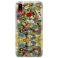 Samsung Galaxy A10s Kılıf Wireless Doodle Arka Kapak Koruma Desenli Full Koruyucu