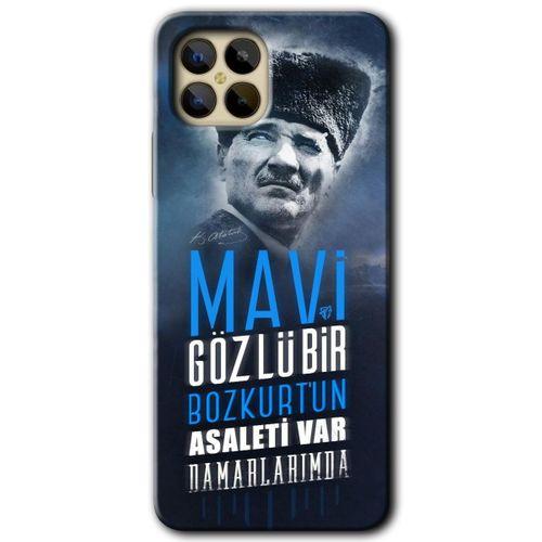 Omix X600 Kılıf HD Desen Baskılı Arka Kapak - Bozkurt Atatürk