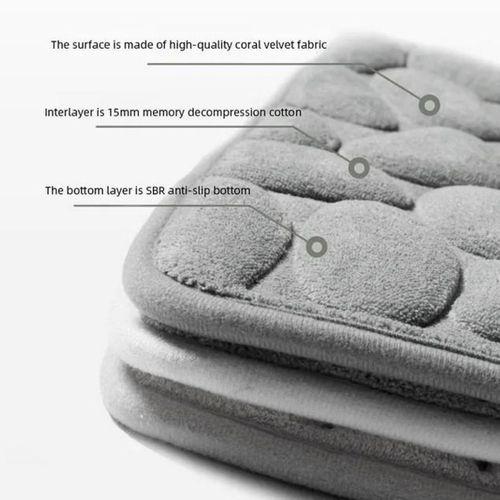 Zhlhome Kaydırmaz Banyo Paspası Gri 60x38Cm